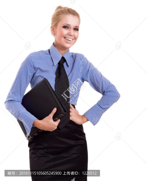 金發(fā)女商人與黑色夾白色隔離