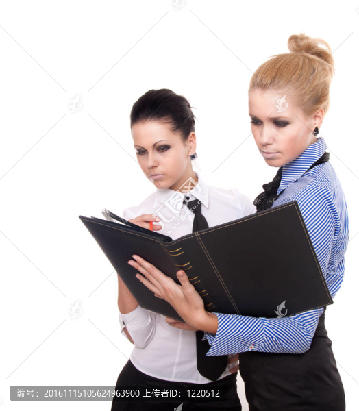 兩女商人與黑色夾白色隔離