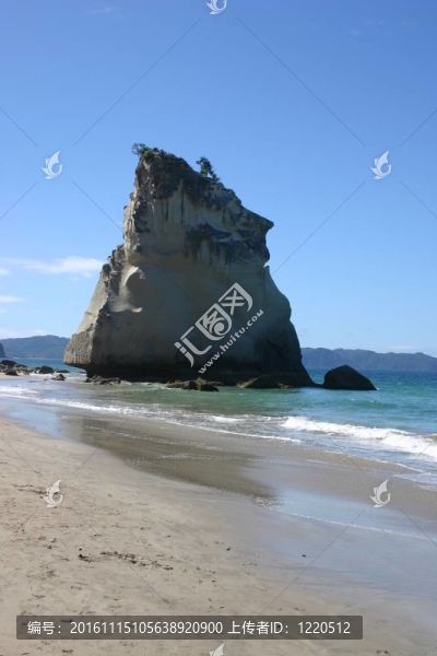 在教堂灣在科羅曼德爾半島的海灘；新西蘭