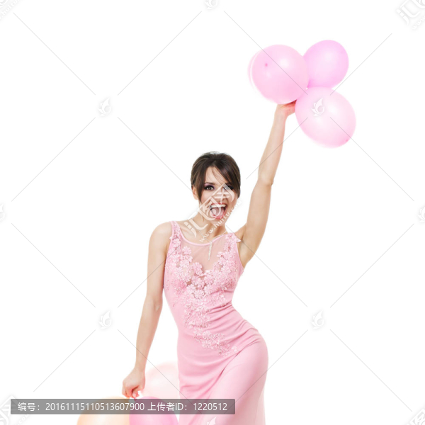 優(yōu)雅的女人與空氣氣球