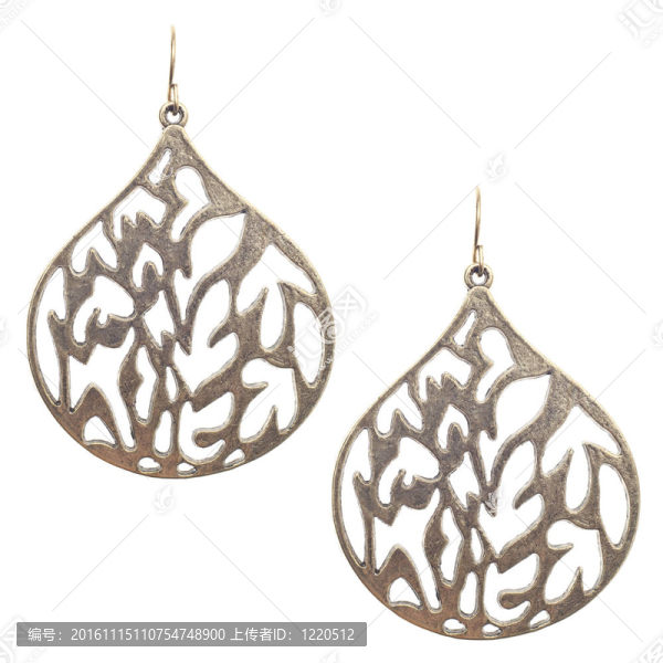 一對(duì)現(xiàn)代黃銅耳環(huán)