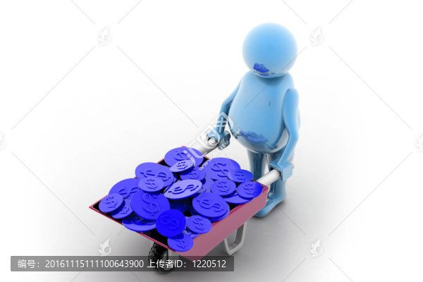 在手推車的金幣