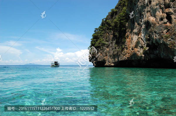 泰國(guó)附近的印度洋清澈的綠松石水