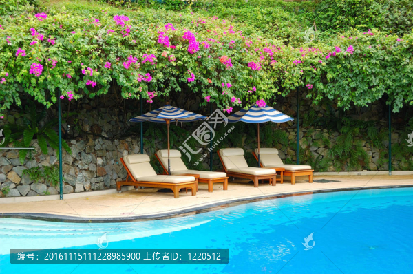 豪華酒店游泳池；普吉島；泰國