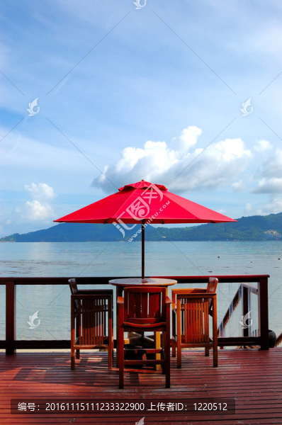 豪華飯店戶外餐廳；普吉島；泰國