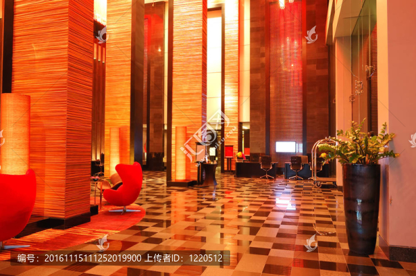 現(xiàn)代大堂室內(nèi)夜景照明；芭堤雅；泰國(guó)