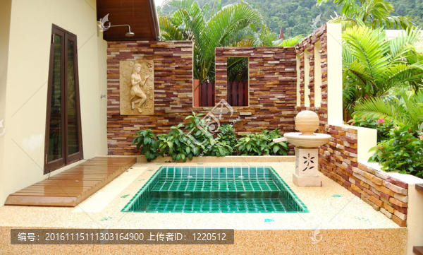 戶外按摩浴缸的豪華別墅；Koh,Chang；泰國