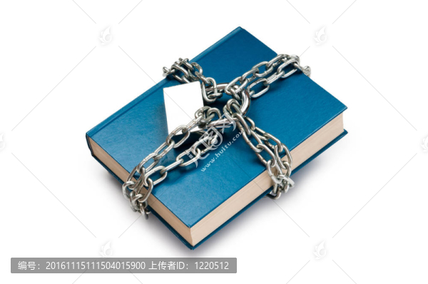 審查理念與書籍和鏈條上的白色