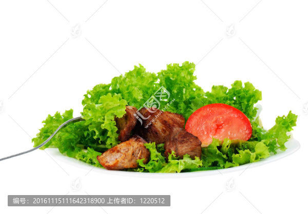 生菜上的肉