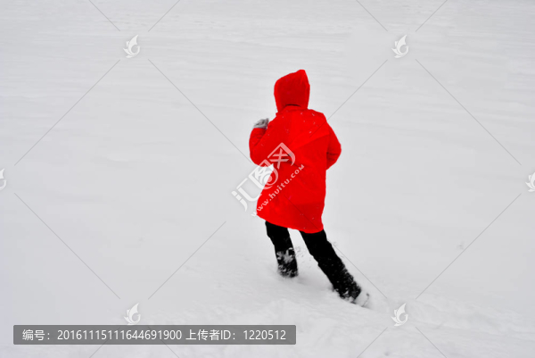 在雪地里奔跑