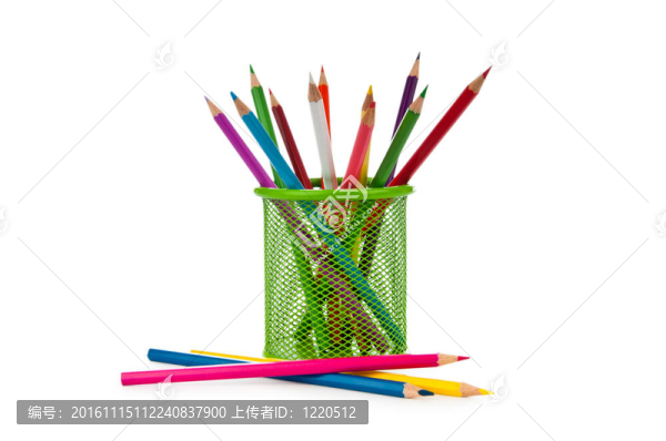 白色的彩色鉛筆在白色的