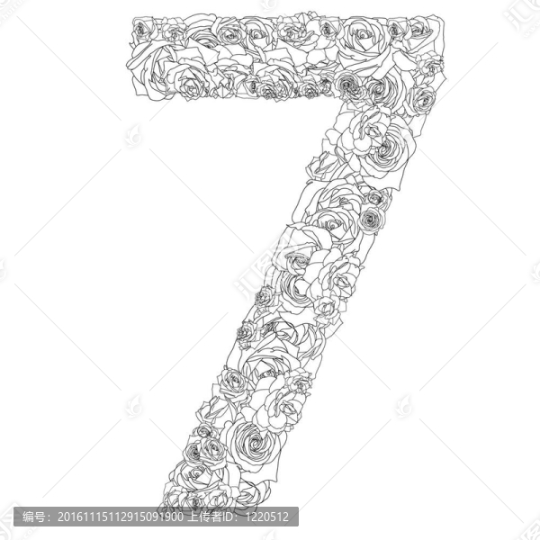 紅玫瑰花字母；人物7
