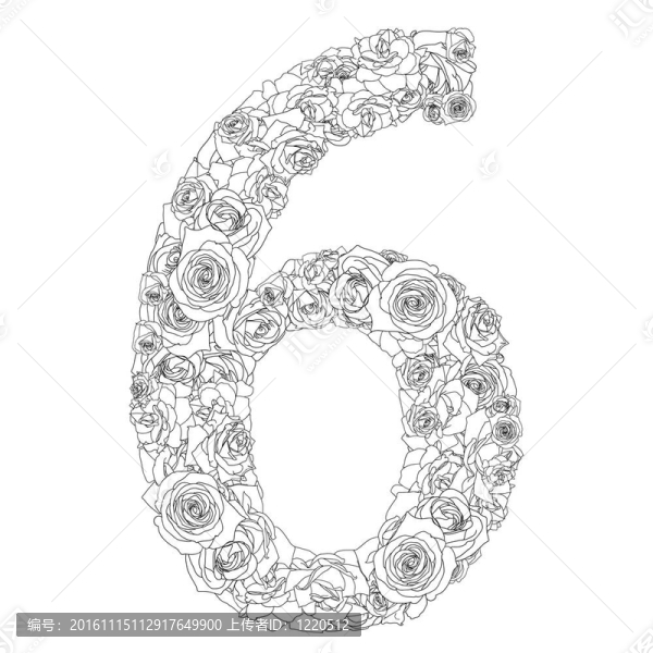 紅玫瑰花字母；人物6