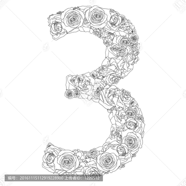 紅玫瑰花字母；人物3