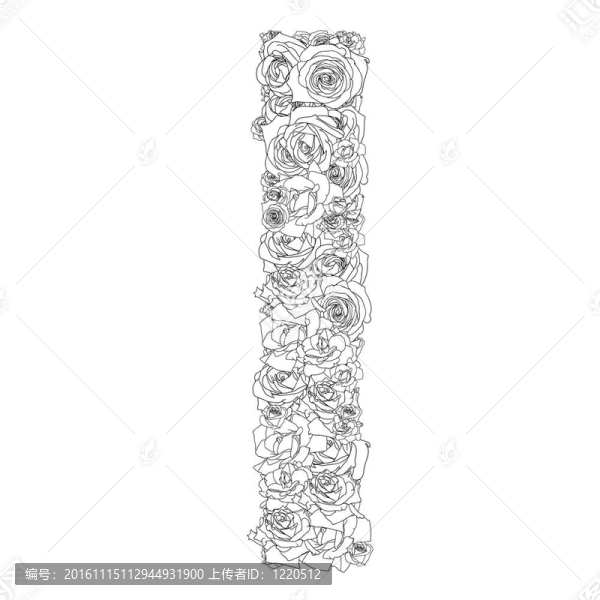 紅玫瑰的花字母