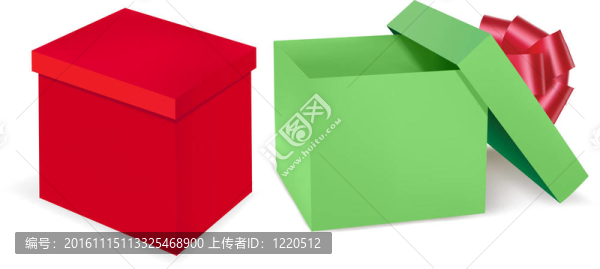 紅色和綠色禮品盒