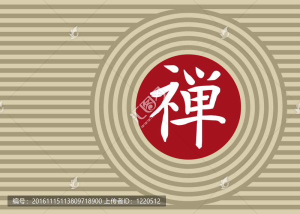 禪宗符號與圓圈背景