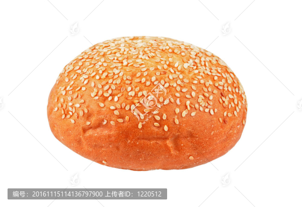 芝麻面包；白色背景分離