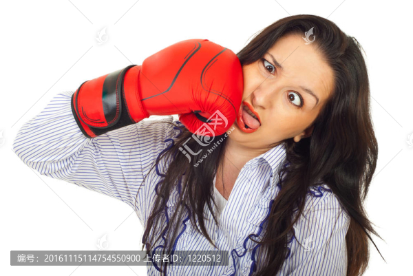 搞笑的女人打自己