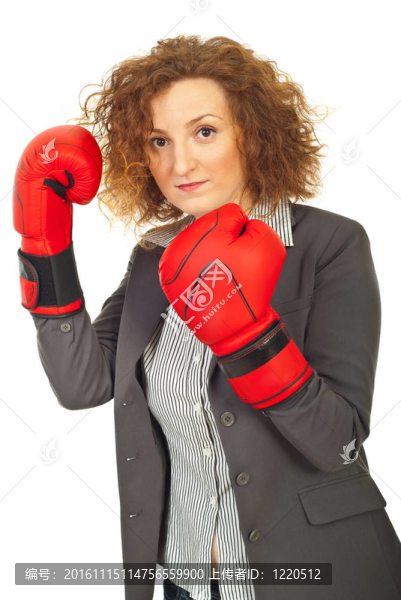 女經(jīng)理戴拳擊手套