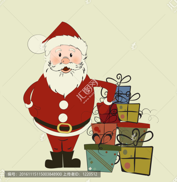 Santa圣誕卡。