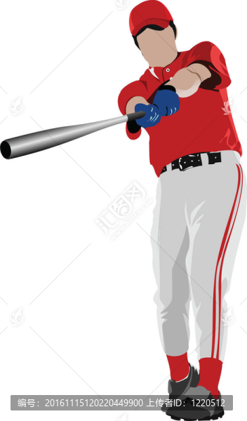 棒球運動員。插圖
