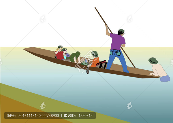 在湖上放松