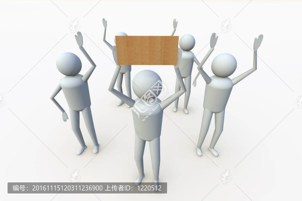 3D人與空白標(biāo)簽的文本和符號