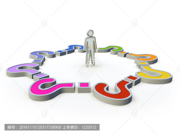 帶有問(wèn)號(hào)的3D人