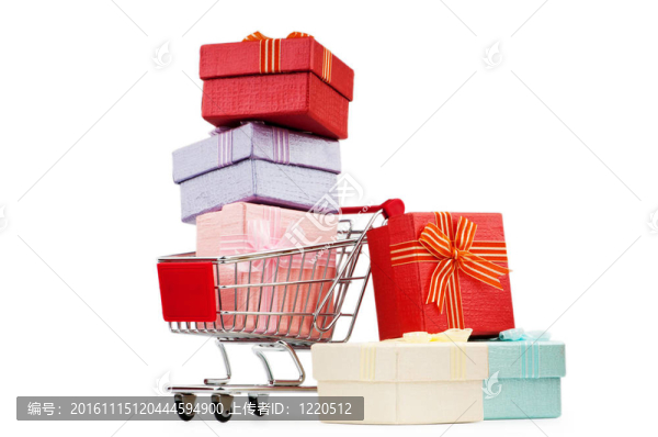 購(gòu)物車(chē)、禮品盒上的白色