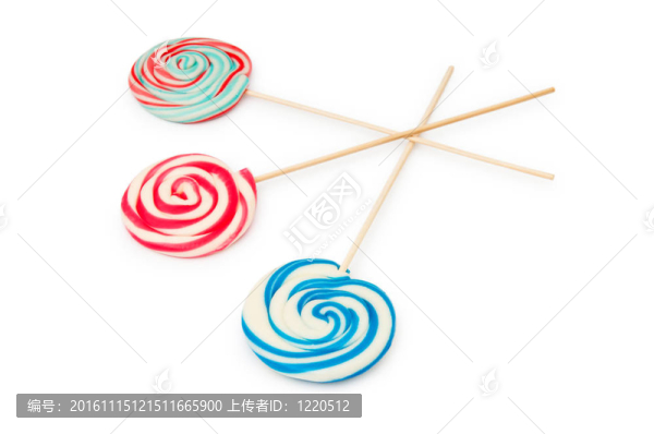 七彩棒棒堂孤立在白色