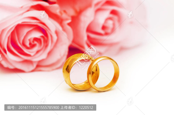 婚禮的概念與玫瑰和戒指