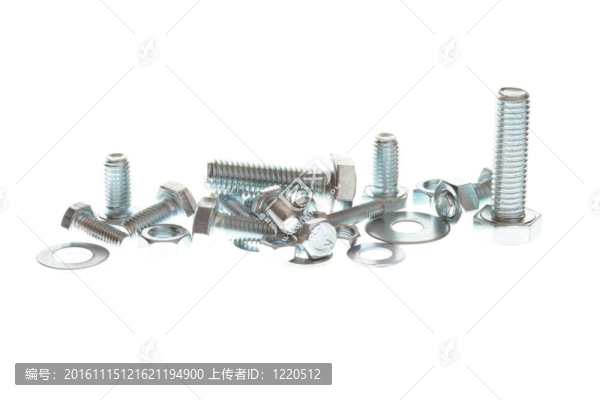 白色的螺母和螺栓