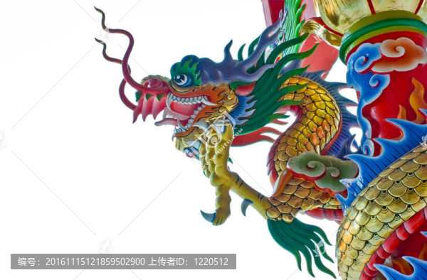 彩色的龍的雕像