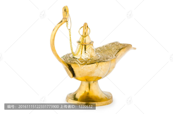 白上隔離的古代燈