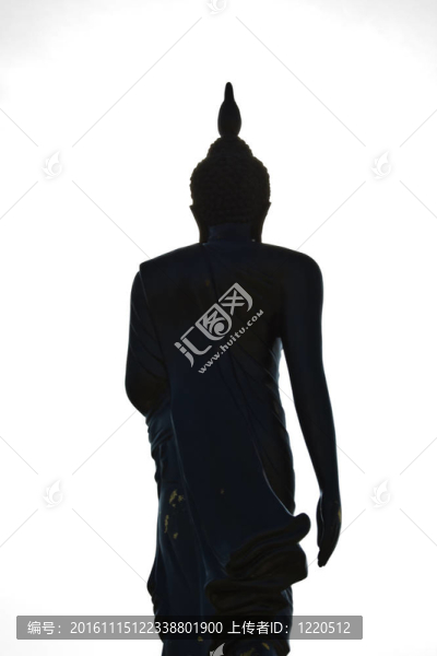 Silhouette,Buddha圖像在后視圖中的隔離