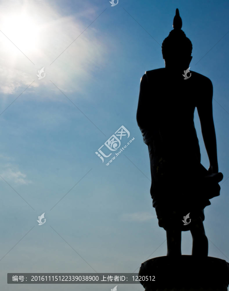 Silhouette,Buddha用藍(lán)天對(duì)抗太陽(yáng)