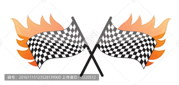 燃燒的方格賽車旗幟