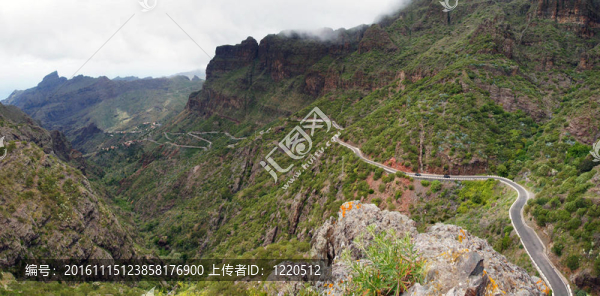 狹窄的道路穿過沿岸峽谷