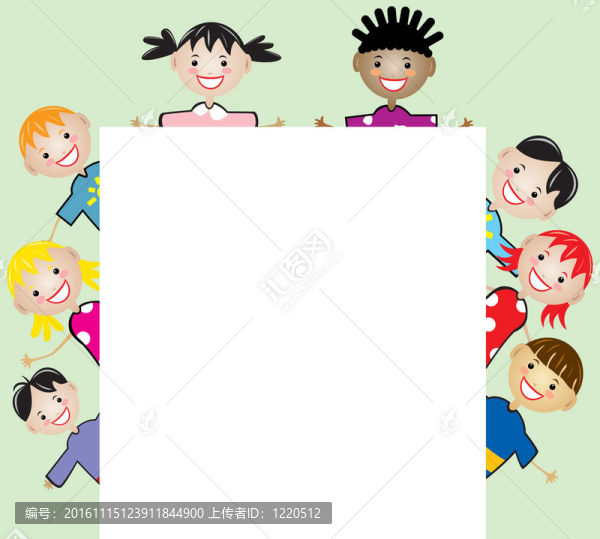 兒童抱著空白紙