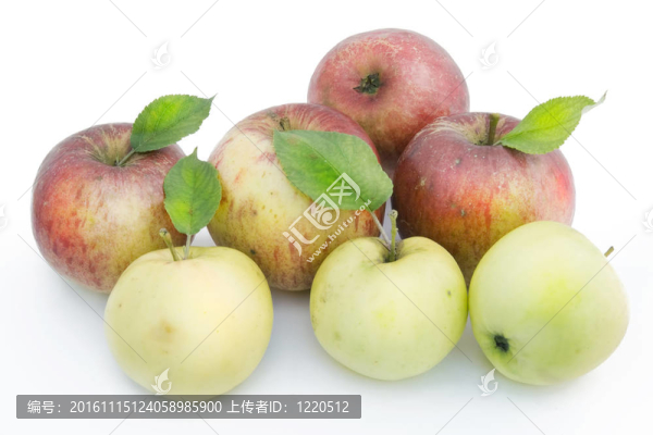 黃色和紅蘋果分離