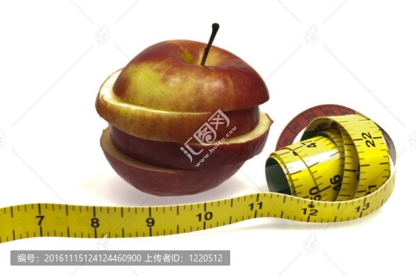 測量帶和蘋果