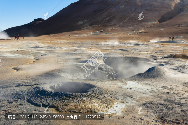 在冰島州孔Namafjall高壓蒸汽