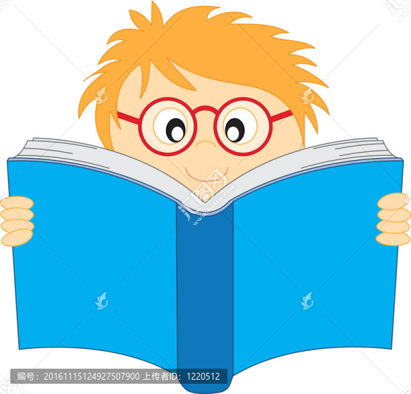 快樂男孩讀一本書