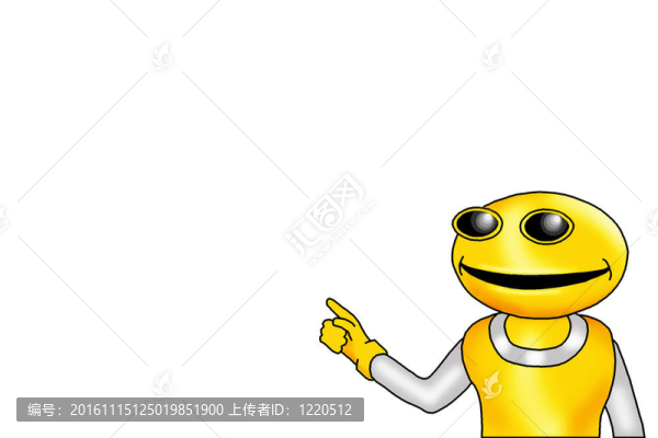 黃色的機(jī)器人或外星人指向