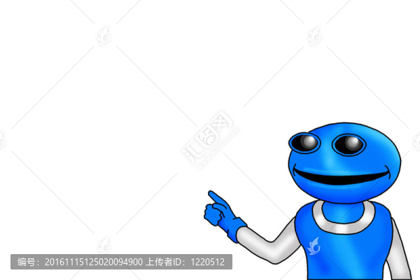 藍(lán)色機(jī)器人或外星人指向