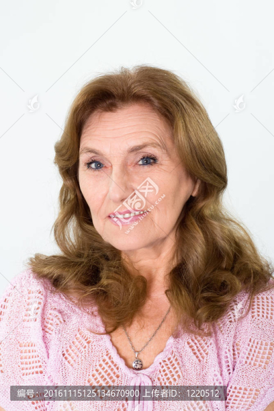 美麗的老婦人的粉紅色