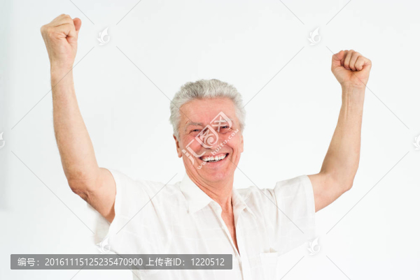 快樂的男人在一個白色的