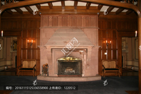 室內(nèi)的Hatley,Castle；Victoria加拿大；公元前；