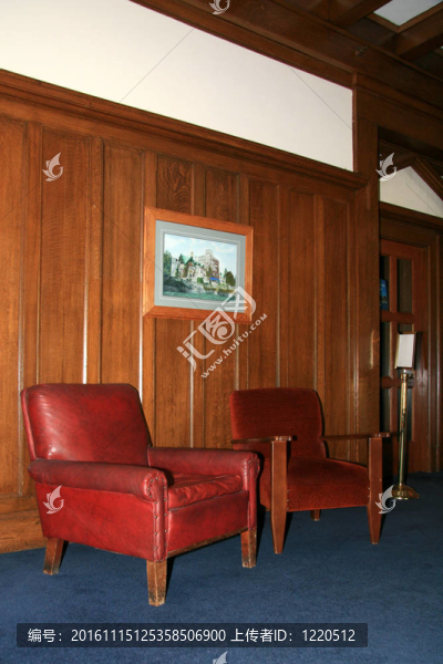 室內(nèi)的Hatley,Castle；Victoria加拿大；公元前；